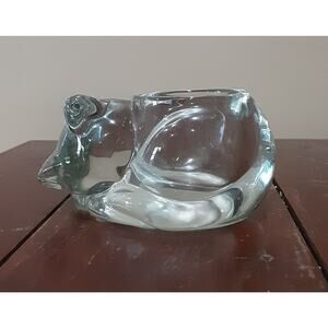 Vintage Indiana Glass Cat Votive Holder